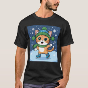 Camiseta Gato patinando sobre hielo Deportes de invierno di
