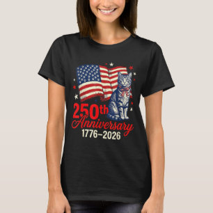 Camiseta gato patriótico 250 aniversario de EE. UU. 1776-20