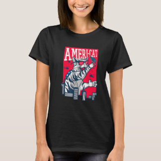 Camiseta Gato Patriótico Americano Americat Orgullo 4 De Ju