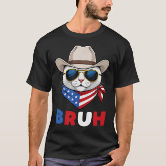Camiseta Gato Patriótico Divertido Usa 'Merica 4 De Julio B