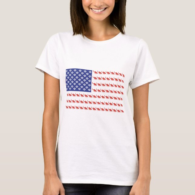 Camiseta Gato patriótico/Estados Unidos (Anverso)