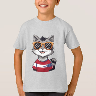 Camiseta Gato patriótico Hoodie: Guay Kitty en sombras
