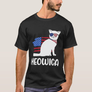 Camiseta Gato Patriótico Meowica 4 De Julio De Kitten