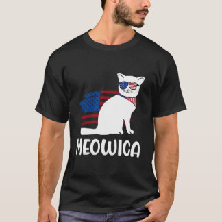 Camiseta Gato Patriótico Meowica 4 De Julio Gatito