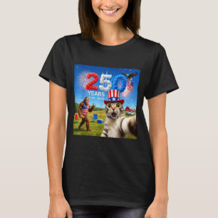 Camiseta Gato Patriótico Selfie Bigfoot 250 Aniversario