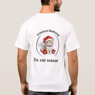 Camiseta gato peculiar disfrazado de navidades Gracioso S