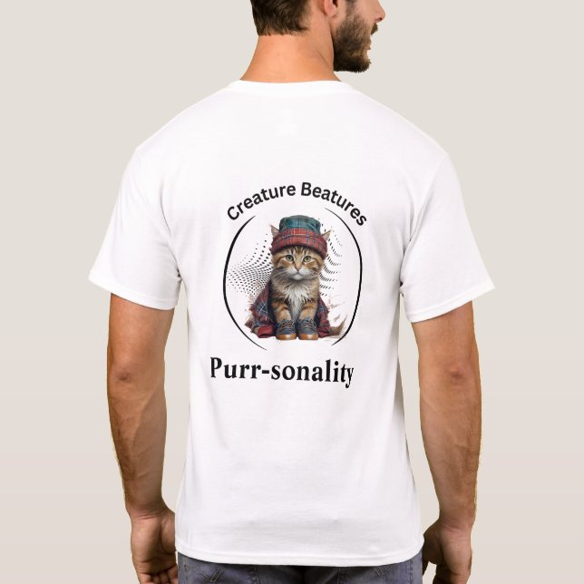 Camiseta gato peculiar en Escocia Tartán | Gracioso Sarcasm (Reverso)