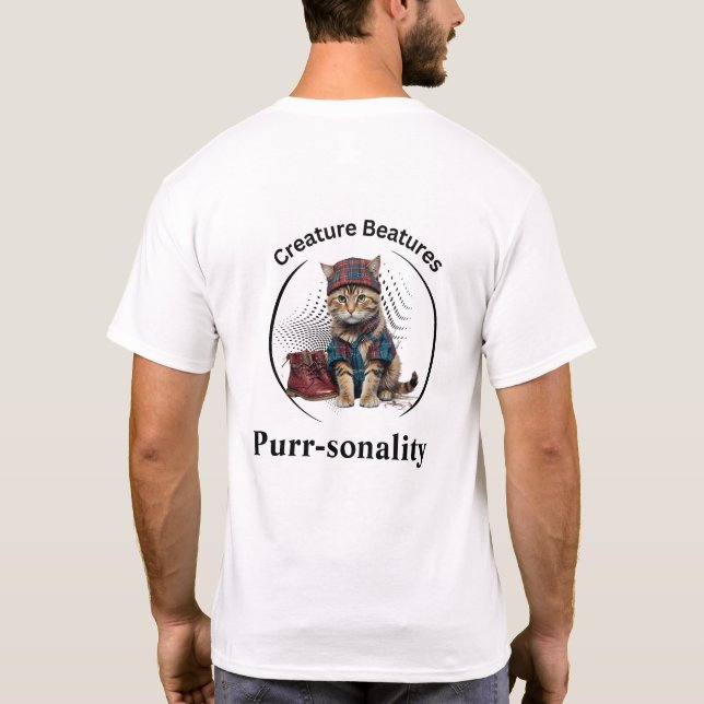 Camiseta gato peculiar en Escocia Tartán | Gracioso Sarcasm (Reverso)
