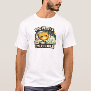 Camiseta Gato Pelirrojo Introvertido Divertido Gente Asquer