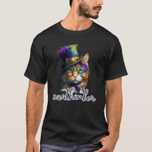 Camiseta Gato Pensativo Meme Regalos de Navidad para Pensad