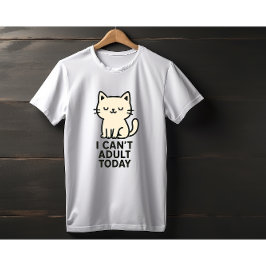 Camiseta Gato Perezoso Adorable – “No Puedo Ser Adulto Hoy”