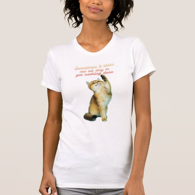 Camiseta Gato perezoso amante gracioso gato (Anverso)