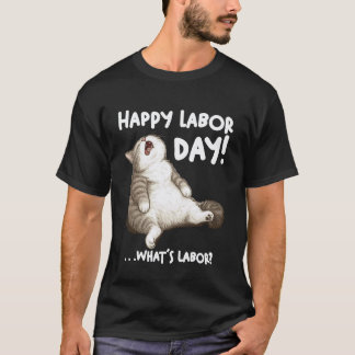 Camiseta Gato Perezoso Divertido Día del Trabajo Meme