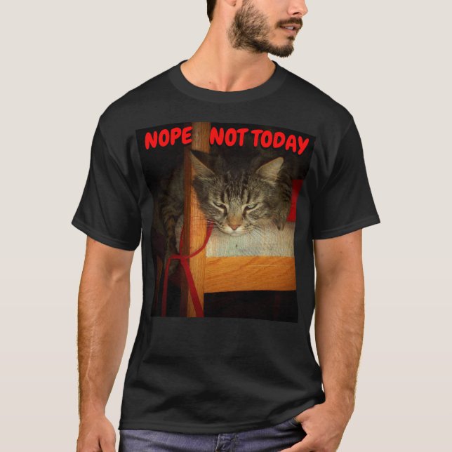 Camiseta Gato perezoso Meme de Nope no hoy (Anverso)