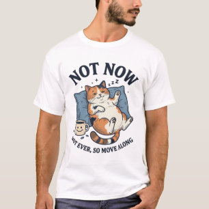 Camiseta Gato Perezoso No Ahora Grabado Vintage Diseño De G