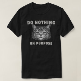 Camiseta Gato Perezoso “No Hacer Nada” Minimalista Divertid