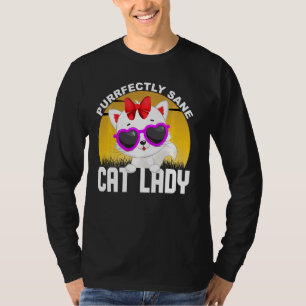 Camiseta Gato Perfectamente Sane Lady Graciosa Crazy Kitten