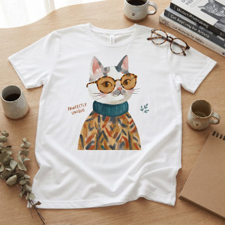 Camiseta Gato perfectamente único con gafas
