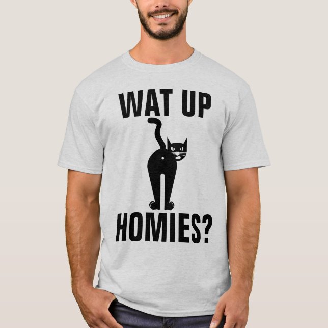 CAMISETA GATO PERO CAMISETAS, ¿QUÉ HOMBRES HACEN? (Anverso)