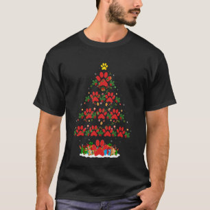 Camiseta Gato Perro Pata Árbol de Navidad Pijama Cachorro G