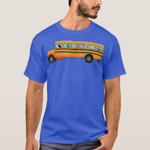 Camiseta Gato, Perro Y Pato En Un Autobús Escolar Divertido