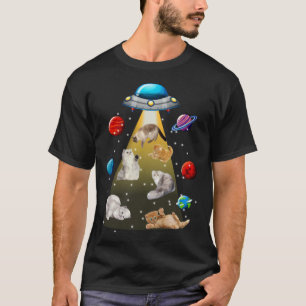 Camiseta Gato Persa Abducción Alien OVNI Galaxia Gato