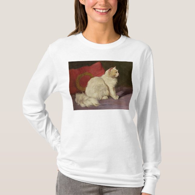 Camiseta Gato persa blanco (Anverso)