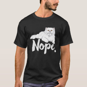 Camiseta Gato persa blanco perezoso no cita idea de pereza