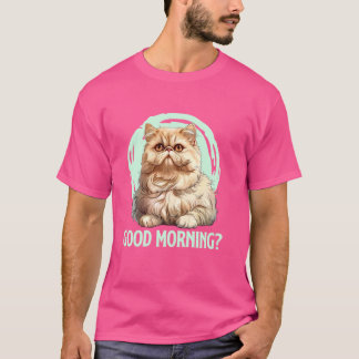 Camiseta Gato persa BUENA MAÑANA Graciosa cosecha de gato p