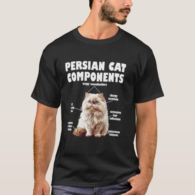 Camiseta Gato Persa COMPONENTES DE GATO Persa Divertido O (Anverso)