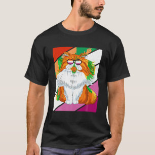 Camiseta Gato persa con bandera lesbiana de orgullo LGBTQ O