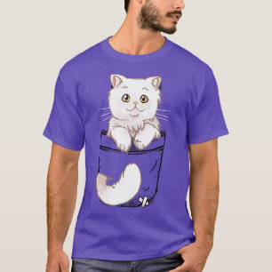 Camiseta Gato persa de bolsillo lindo
