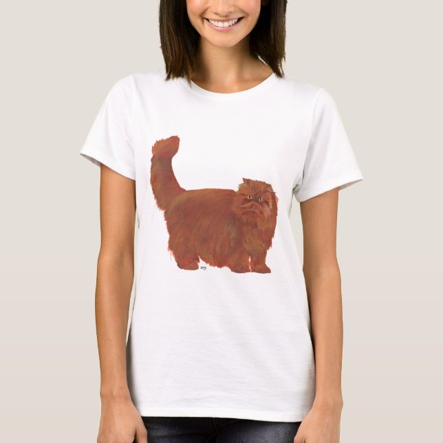 Camiseta Gato persa de pelo largo rojo (Anverso)