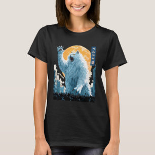 Camiseta Gato Persa Divertido Gato Blanco Kaiju Monstruo Ja