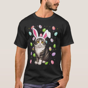 Camiseta Gato Persa Feliz Pascua de Resurrección Caza de Hu