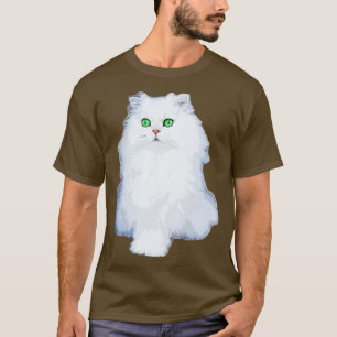 Camiseta Gato persa Gato blanco gatito con ojos verdes Chin
