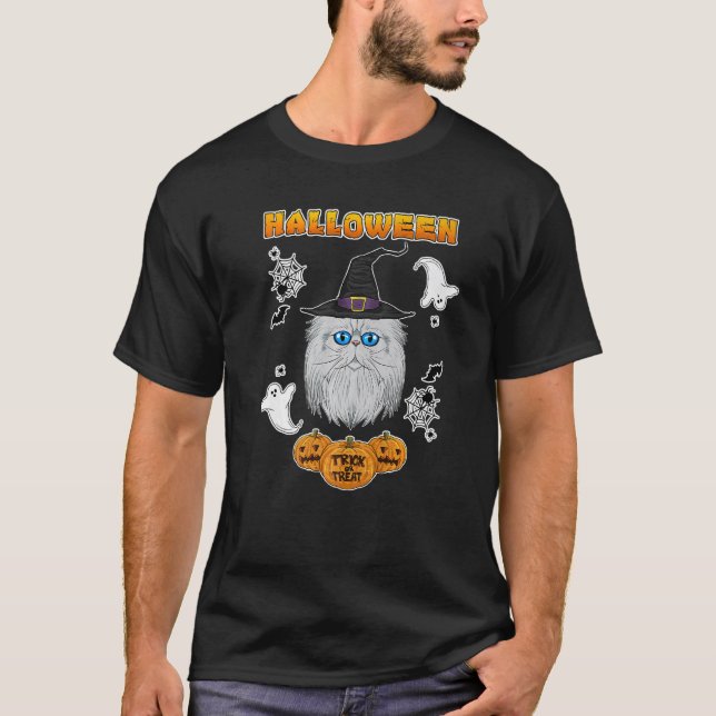 Camiseta Gato Persa I Feliz Halloween (Anverso)