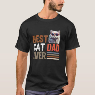 Camiseta Gato Persa MEJOR GATO PAPÁ DE LA HISTORIA Vintage 