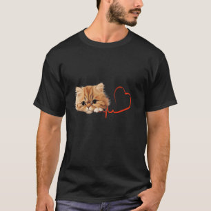 Camiseta Gato Persa Mi Ritmo Cardíaco EKG Gatos Divertidos