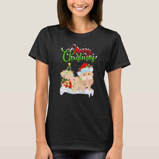 Camiseta Gato persa navideño decora Navidad gato persa (Anverso)