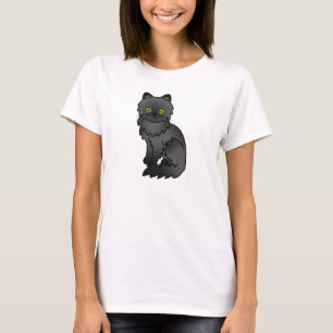 Camiseta Gato Persa Negro