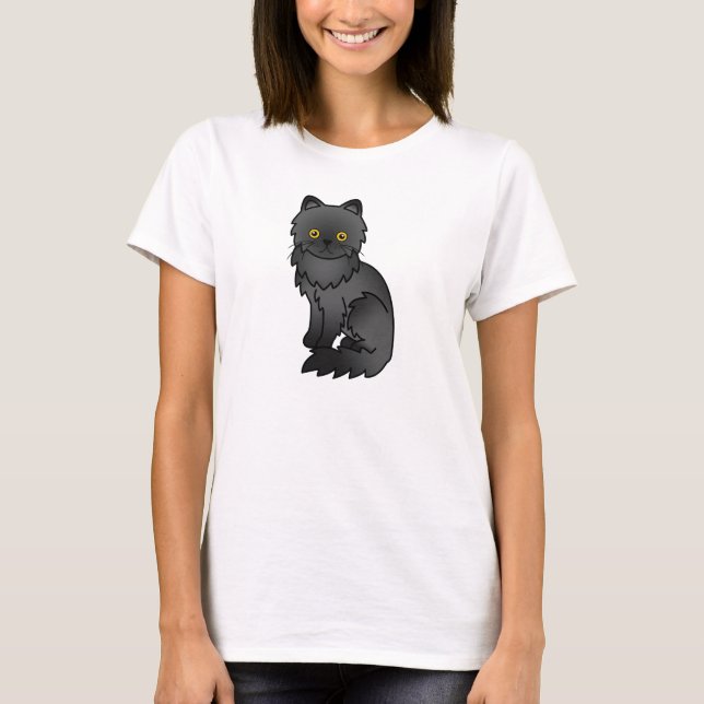 Camiseta Gato Persa Negro (Anverso)