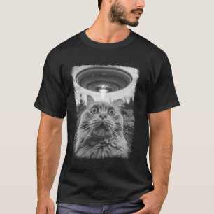 Camiseta Gato Persa OVNI Alien Extraterrestre Selfie