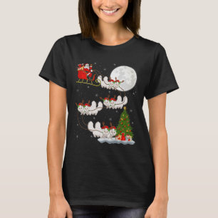 Camiseta Gato Persa Papá Noel Trineo Volando Divertido Mági