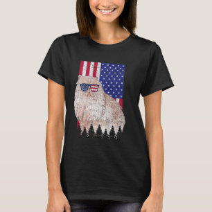 Camiseta Gato Persa Patriótico Bandera Americana USA