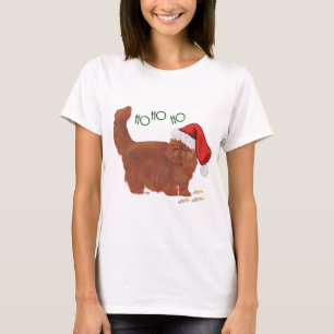 Camiseta Gato Persa Pelirrojo de pelo largo en Navidad