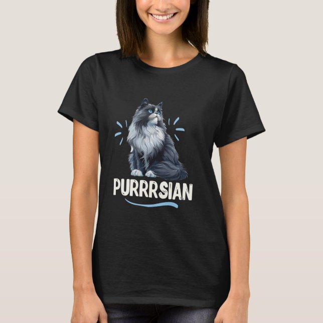 Camiseta Gato persa PURRSIAN Funny Dueño de Gatos Persa (Anverso)