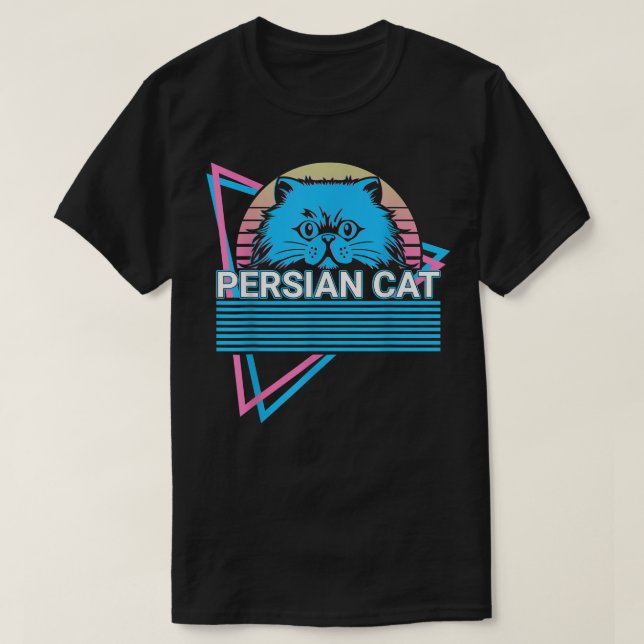 Camiseta Gato Persa Retro  (Diseño del anverso)