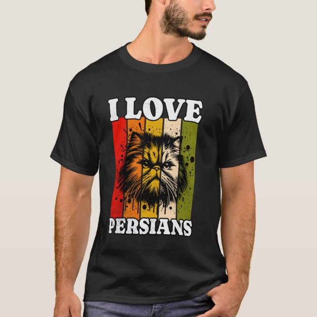 Camiseta Gato Persa Retro Amo Gato Persa (Anverso)