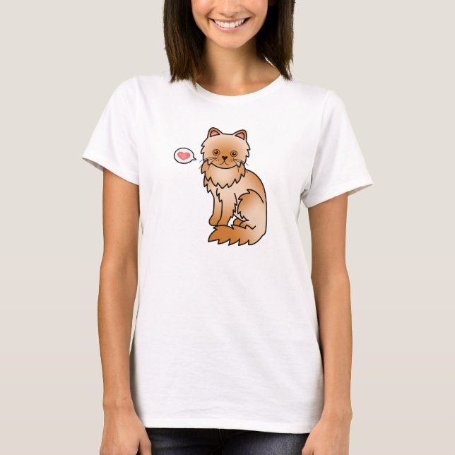 Camiseta Gato Persa Rojo Amor (Anverso)
